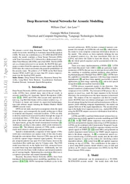 Deep Recurrent Neural Networks for Acoustic Modelling