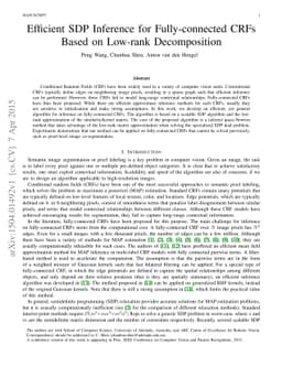Efficient SDP Inference for Fully-connected CRFs Based on Low-rank
  Decomposition