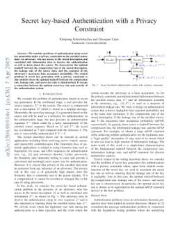 Secret key-based Authentication with a Privacy Constraint