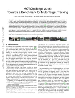 MOTChallenge 2015: Towards a Benchmark for Multi-Target Tracking