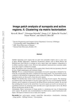 Image patch analysis of sunspots and active regions. II. Clustering via
  matrix factorization
