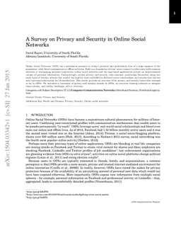 A Survey on Privacy and Security in Online Social Networks