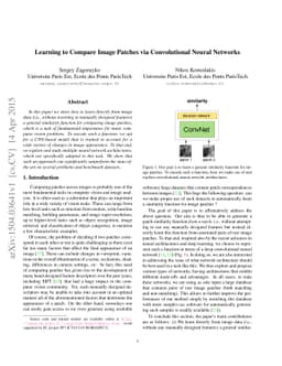 Learning to Compare Image Patches via Convolutional Neural Networks