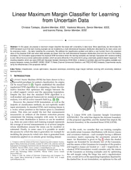 Linear Maximum Margin Classifier for Learning from Uncertain Data