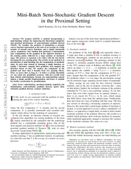 Mini-Batch Semi-Stochastic Gradient Descent in the Proximal Setting
