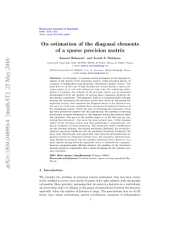 On estimation of the diagonal elements of a sparse precision matrix