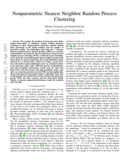 Nonparametric Nearest Neighbor Random Process Clustering