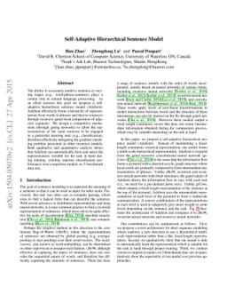Self-Adaptive Hierarchical Sentence Model
