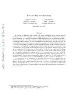 Instance Optimal Learning