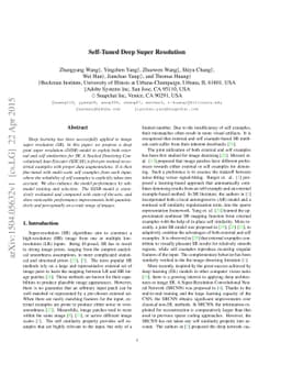 Self-Tuned Deep Super Resolution