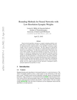 Rounding Methods for Neural Networks with Low Resolution Synaptic
  Weights