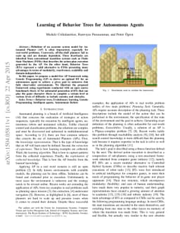 Learning of Behavior Trees for Autonomous Agents