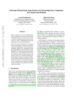 Inferring Missing Entity Type Instances for Knowledge Base Completion:
  New Dataset and Methods