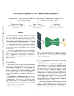 FlowNet: Learning Optical Flow with Convolutional Networks