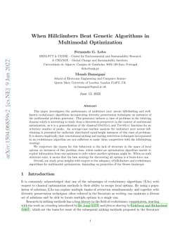 When Hillclimbers Beat Genetic Algorithms in Multimodal Optimization