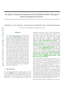 On Sparse variational methods and the Kullback-Leibler divergence
  between stochastic processes