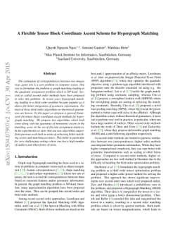 A Flexible Tensor Block Coordinate Ascent Scheme for Hypergraph Matching