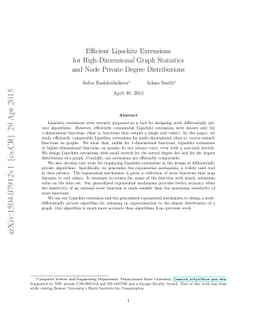Efficient Lipschitz Extensions for High-Dimensional Graph Statistics and
  Node Private Degree Distributions