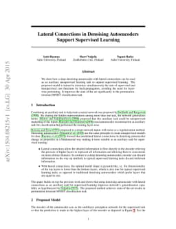 Lateral Connections in Denoising Autoencoders Support Supervised
  Learning
