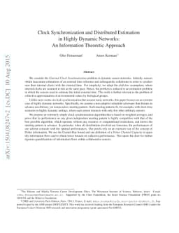 Clock Synchronization and Distributed Estimation in Highly Dynamic
  Networks: An Information Theoretic Approach