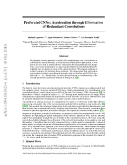 PerforatedCNNs: Acceleration through Elimination of Redundant
  Convolutions