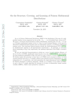 On the Structure, Covering, and Learning of Poisson Multinomial
  Distributions