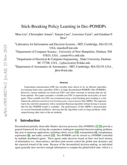 Stick-Breaking Policy Learning in Dec-POMDPs