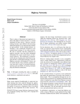 Highway Networks