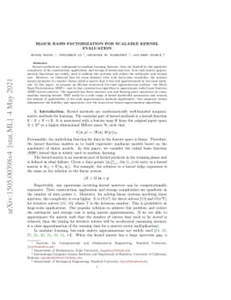 Block Basis Factorization for Scalable Kernel Matrix Evaluation