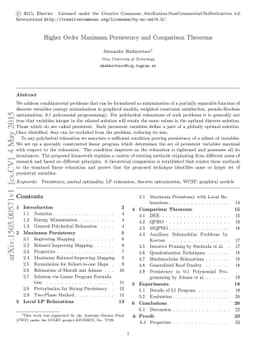 Higher Order Maximum Persistency and Comparison Theorems