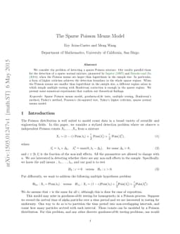 The Sparse Poisson Means Model