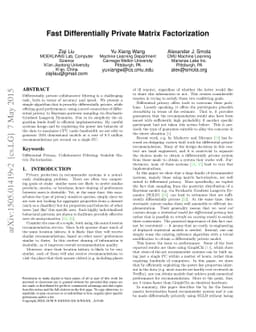 Fast Differentially Private Matrix Factorization