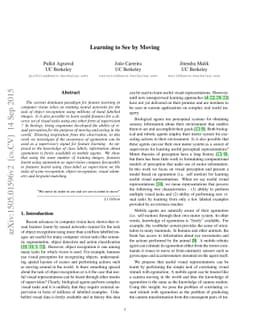 Learning to See by Moving