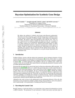 Bayesian Optimization for Synthetic Gene Design