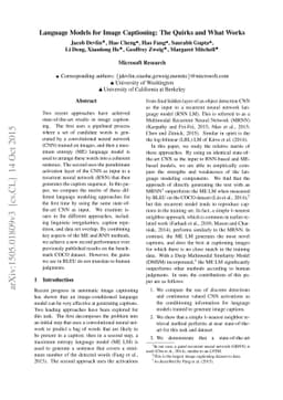 Language Models for Image Captioning: The Quirks and What Works
