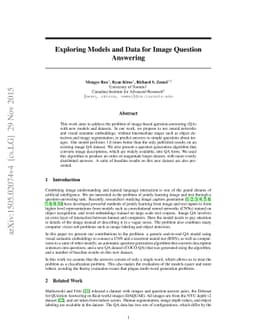 Exploring Models and Data for Image Question Answering