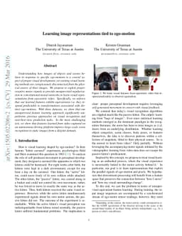 Learning image representations tied to ego-motion
