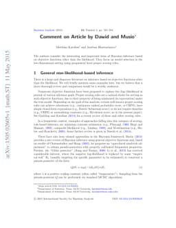 Comment on Article by Dawid and Musio