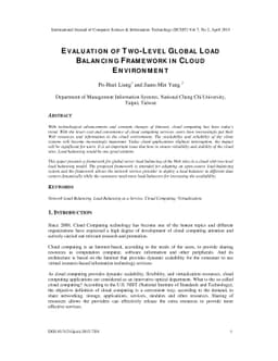 Evaluation of Two-Level Load Balancing Framework in Cloud Environment