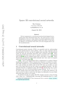 Sparse 3D convolutional neural networks