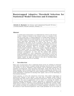 Bootstrapped Adaptive Threshold Selection for Statistical Model
  Selection and Estimation