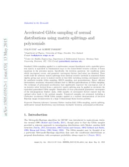 Accelerated Gibbs sampling of normal distributions using matrix
  splittings and polynomials