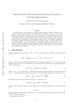 Neural Network with Unbounded Activation Functions is Universal
  Approximator
