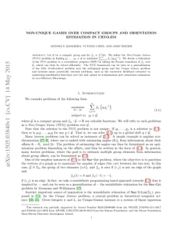 Non-unique games over compact groups and orientation estimation in
  cryo-EM