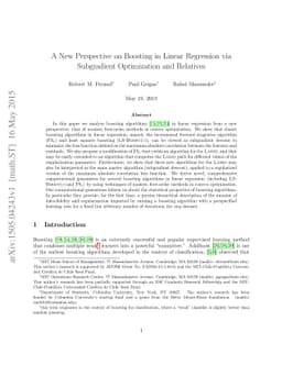 A New Perspective on Boosting in Linear Regression via Subgradient
  Optimization and Relatives