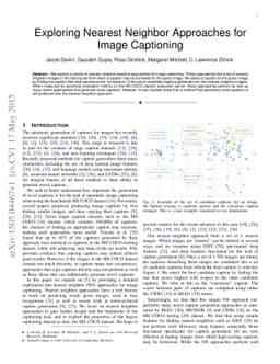 Exploring Nearest Neighbor Approaches for Image Captioning