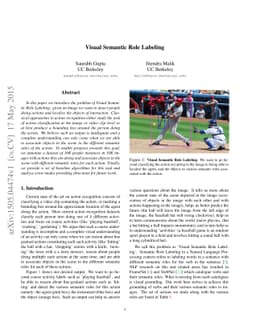 Visual Semantic Role Labeling