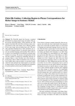 Flickr30k Entities: Collecting Region-to-Phrase Correspondences for
  Richer Image-to-Sentence Models
