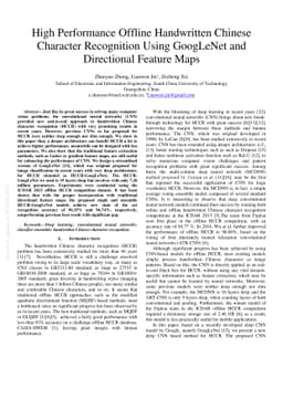 High Performance Offline Handwritten Chinese Character Recognition Using
  GoogLeNet and Directional Feature Maps