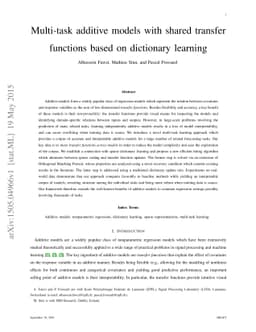 Multi-task additive models with shared transfer functions based on
  dictionary learning